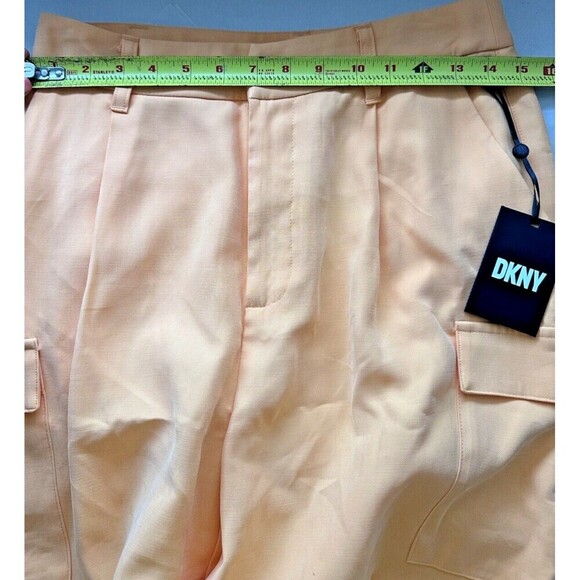 DKNY Women's  Pants High-Rise Wide-Leg Comfortable lightweight Peach size  0 - Picture 6 of 7